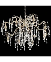 Possini Euro Design Branches Silver Champagne Large Chandelier 31" Wide Clear Crystal Strands 8-Light Fixture for Dining Room House Foyer Entryway Kit