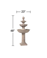 Stafford Italian Outdoor Floor Bubbler Fountain and Waterfalls 48" High 3 Tiered Basins for Yard Garden Patio Backyard Deck Home Lawn Porch House Rela