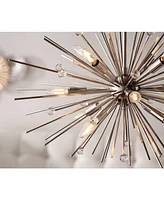 Janae Polished Nickel Sputnik Chandelier Lighting 29 1/2" Wide Modern Industrial Clear Crystal Ball 12-Light Fixture Dining Room House Bedroom Kitchen