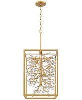 Possini Euro Design Carrine Light Brass Gold Pendant Chandelier Lighting 15 1/4" Wide Modern Clear Crystal Accents 4