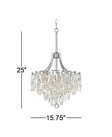 Vienna Full Spectrum Villette Chrome Pendant Chandelier Lighting 15 3/4" Wide Modern Crystal Cascade Led 5-Light Fixture Dining Room House Foyer Entry