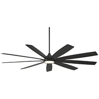 72" Tahoe Breeze Industrial Indoor Outdoor Ceiling Fan with Led Light Remote Control Matte Black Dark Walnut Wood Damp Rated for Patio Exterior House