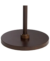 Modern Arc Floor Lamp Standing 71 1/2" Tall Oil Rubbed Bronze Metal Down bridge Black Faux Silk Drum Shade with Diffuser for Living Room Reading Bedro