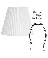 Hardback Knife Pleated Empire Lamp Shade Brussels White Large 10" Top x 17" Bottom x 14.75" Slant x 14.5" High Spider with Replacement Harp and Finial