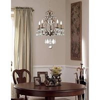 Vienna Full Spectrum Jolie Bronze Small Chandelier Lighting 19 1/2" Wide French Country Crystal Beaded 5-Light Fixture for Dining Room House Foyer Ent