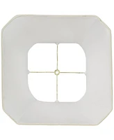 Creme Medium Square Cut Corner Lamp Shade 10.5" Top x 16" Bottom x 14" Slant x 13.5" High (Spider) Replacement with Harp and Finial - Imperial Shade