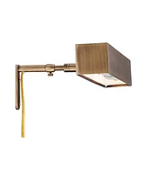 Possini Euro Ralston 14" Antique Brass Modern Plug-In Picture Light - Possini Euro Design