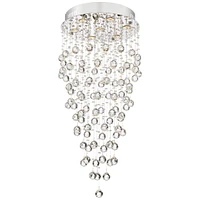 Vienna Full Spectrum Aida Chrome Silver Hanging Chandelier Lighting 18" Wide Modern Pouring Crystal Glass Globes 7-Light Fixture for Dining Room Livin