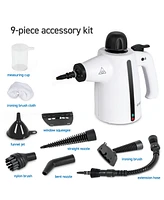 Handheld Steam Cleaner, 9-Piece Accessory Set, White, Steamer for Cleaning, Couch Cleaner, Steam Cleaner Carpet and Upholstery