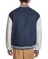 Champion Men's Colorblocked Mixed-Media Varsity Jacket