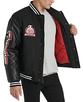 Champion Men's Logo-Patch Mixed-Media Varsity Jacket