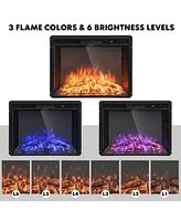 Costway 26 Inch Recessed Electric Fireplace heater W/ Remote Control