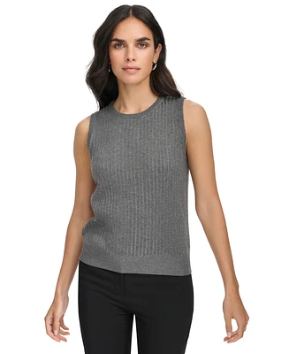 Calvin Klein Women's Ribbed Sleeveless Crewneck Sweater