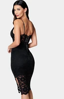 Bebe Women's Lace-Up Back Midi Dress