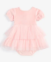 First Impressions Baby Girls Velour Tulle Bodysuit Dress, Created for Macy's