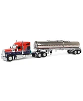 First Gear Dcp 1/64 Red & Blue Kenworth W990 76in Sleeper with Brenner Chemical Tank Trailer