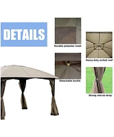 Slickblue Fully Enclosed Outdoor Gazebo with Removable 4 Walls