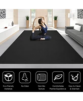 Slickblue Large Yoga Mat 6x4x8 Thick Workout Mats-Black