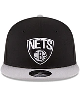 New Era Men's Black/Gray Brooklyn Nets 2-Tone 9FIFTY Adjustable Snapback Hat