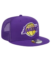 New Era Men's Purple Los Angeles Lakers Evergreen Meshback 9FIFTY Snapback Hat