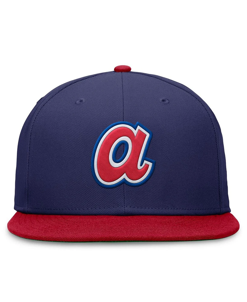 Nike Men's Royal/Red Atlanta Braves Rewind Cooperstown True Performance Fitted Hat