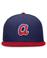 Nike Men's Royal/Red Atlanta Braves Rewind Cooperstown True Performance Fitted Hat