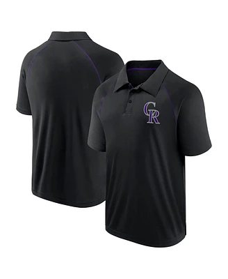 Fanatics Men's Black Colorado Rockies Strong Alone Raglan Polo