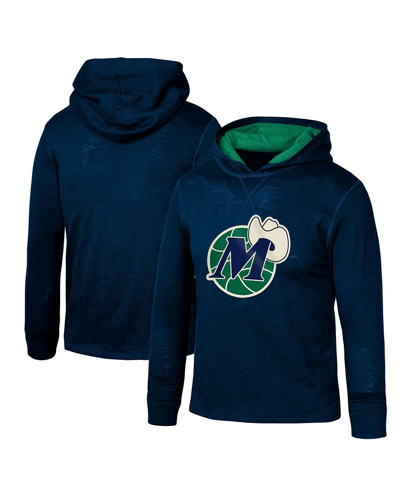 Mitchell & Ness Big Boys and Girls Blue Dallas Mavericks Hardwood Classics Legendary Slub Lightweight Pullover Hoodie