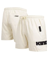 Pro Standard Men's Cream Sacramento Kings Triple Tonal Woven Shorts