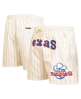 Pro Standard Men's Cream Texas Rangers Pinstripe Retro Classic Woven Shorts