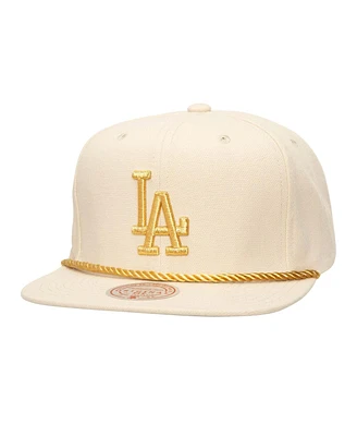 Mitchell & Ness Men's Cream Los Angeles Dodgers Golden Ivory Snapback Hat