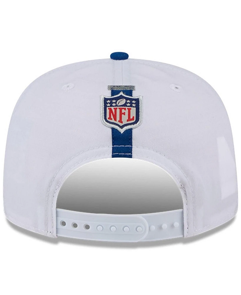 New Era Men's White/Royal Indianapolis Colts 2024 Nfl Training Camp Golfer Snapback Hat