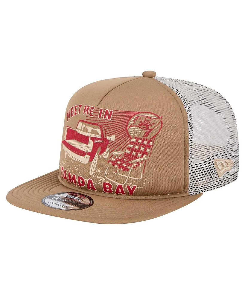 New Era Men's Tan Tampa Bay Buccaneers Meet Me 9FIFTY Snapback Hat