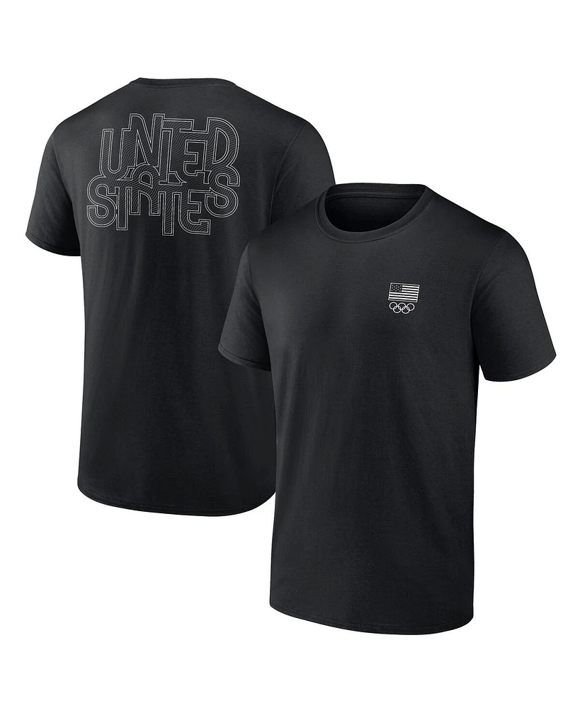 Fanatics Men's Black Team Usa Waves Paris T-Shirt