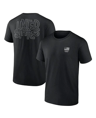Fanatics Men's Black Team Usa Waves Paris T-Shirt