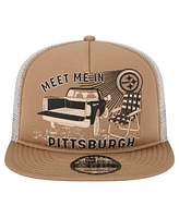 New Era Men's Tan Pittsburgh Steelers Meet Me 9FIFTY Snapback Hat