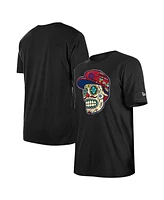New Era Men's Black Chicago Cubs Sugar Skulls T-Shirt