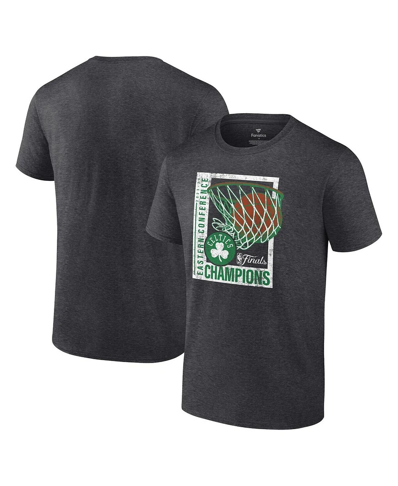 Fanatics Men's Heather Charcoal Boston Celtics 2024 Eastern Conference Champions Full Court Trap T-Shirt