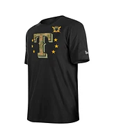 New Era Men's Black Texas Rangers 2024-Armed Forces Day T-Shirt