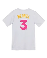 Nike Big Boys and Girls Jackson Merrill White San Diego Padres City Connect Player Name Number T-Shirt