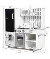 Sugift Wooden Kitchen Pretend Play Kitchen with Simulated Sound