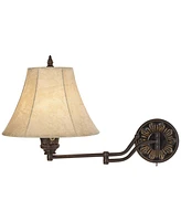 Barnes and Ivy Rosslyn Rustic French Country Swing Arm Wall Lamps Set of 2 Bronze Plug