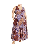 City Chic Plus Amara Print Maxi Dress