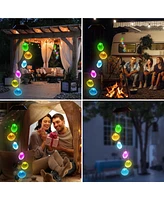 Yescom 6 Shell Solar Led Light Wind Chime Decor Lighting Home Yard Valentine Christmas