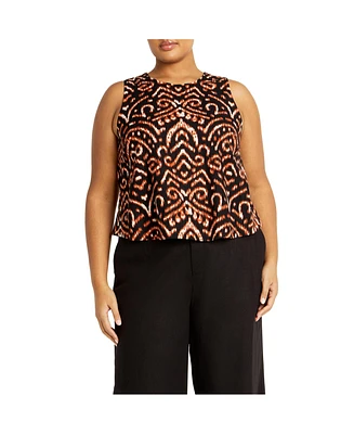 City Chic Plus Amara Print Top