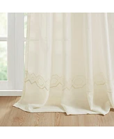 Croscill Classics Cornelli Embroidery Semi-Sheer Single Curtain Panel, 52"W x 96"L