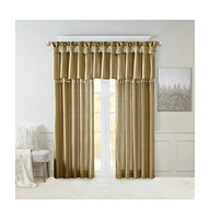 Madison Park Emilia Twist Tab Lined Window Curtain Panel, Single Curtain with Privacy Lining for Bedroom and Living Room