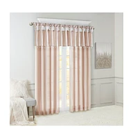 Madison Park Emilia Twist Tab Lined Window Curtain Panel, Single Curtain with Privacy Lining for Bedroom and Living Room