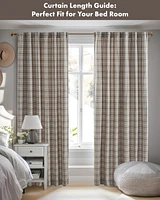 Madison Park Anaheim Plaid Curtain 1 Panel for bedroom, Rob Pocket/Back Tab fit up to 1.25 inches rod Single Living Room
