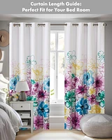 Intelligent Design Olivia Floral Total Blackout Curtain 1 Panel for bedroom, Grommet top fit up to 1.25 inches rod Single Curtain Panel for Living Roo